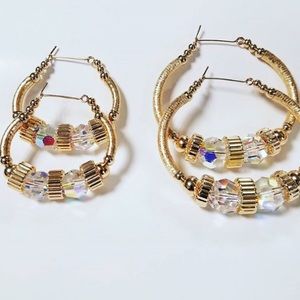 14k Gold-filled Handmade Beaded Hoops